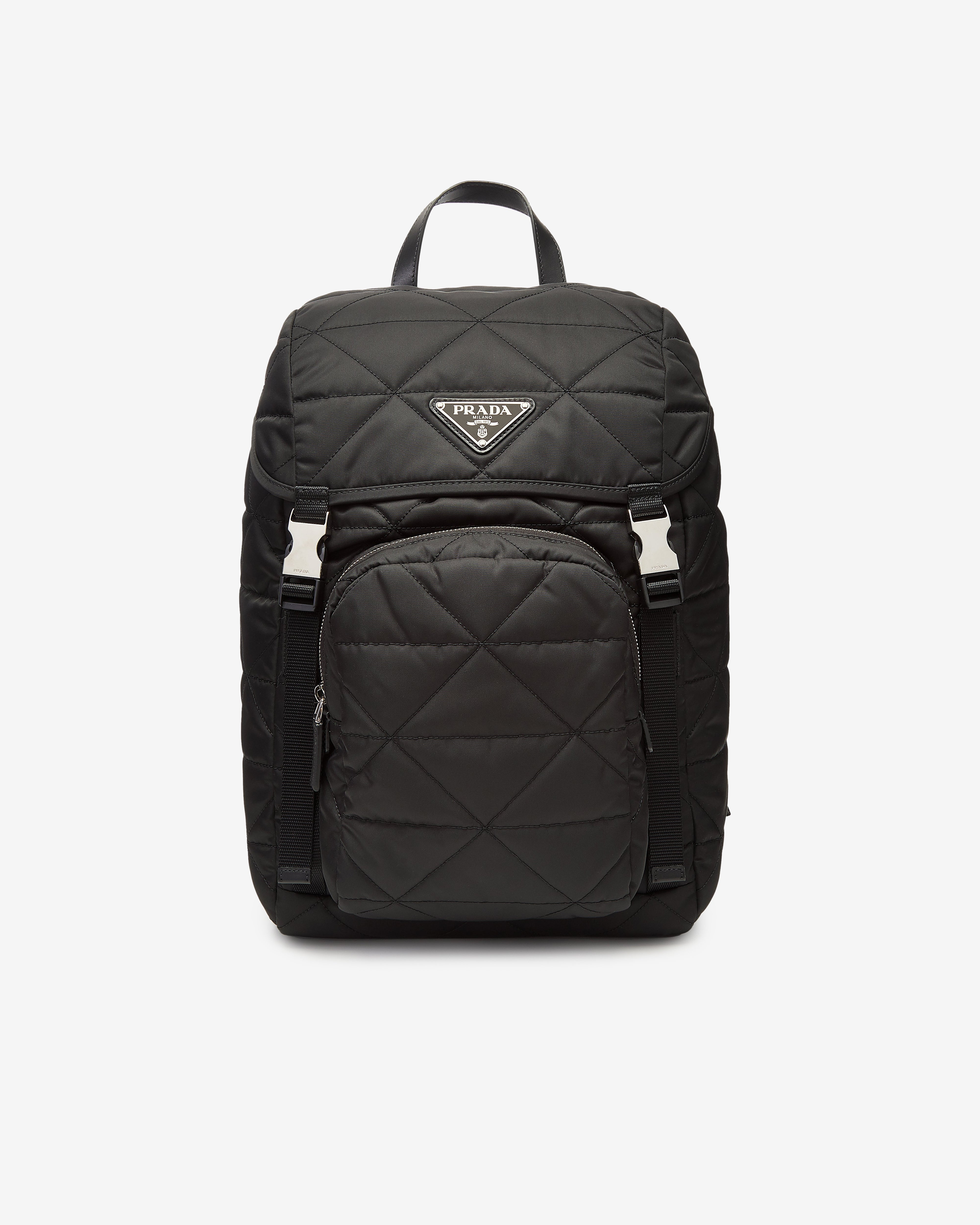 Prada - Men's Re-Nylon and Saffiano Leather Backpack - (Black)