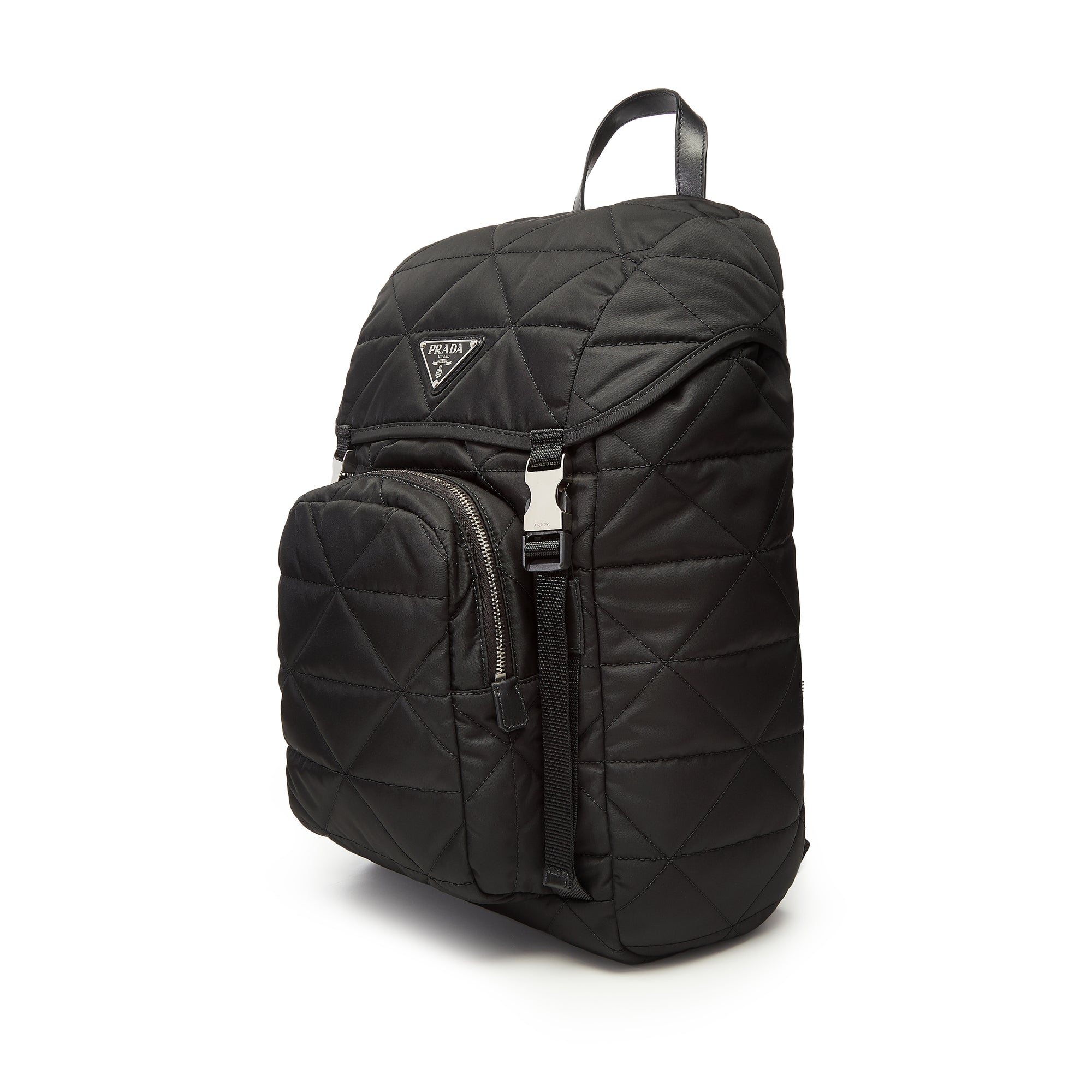 Prada - Men's Re-Nylon and Saffiano Leather Backpack - (Black) view 2