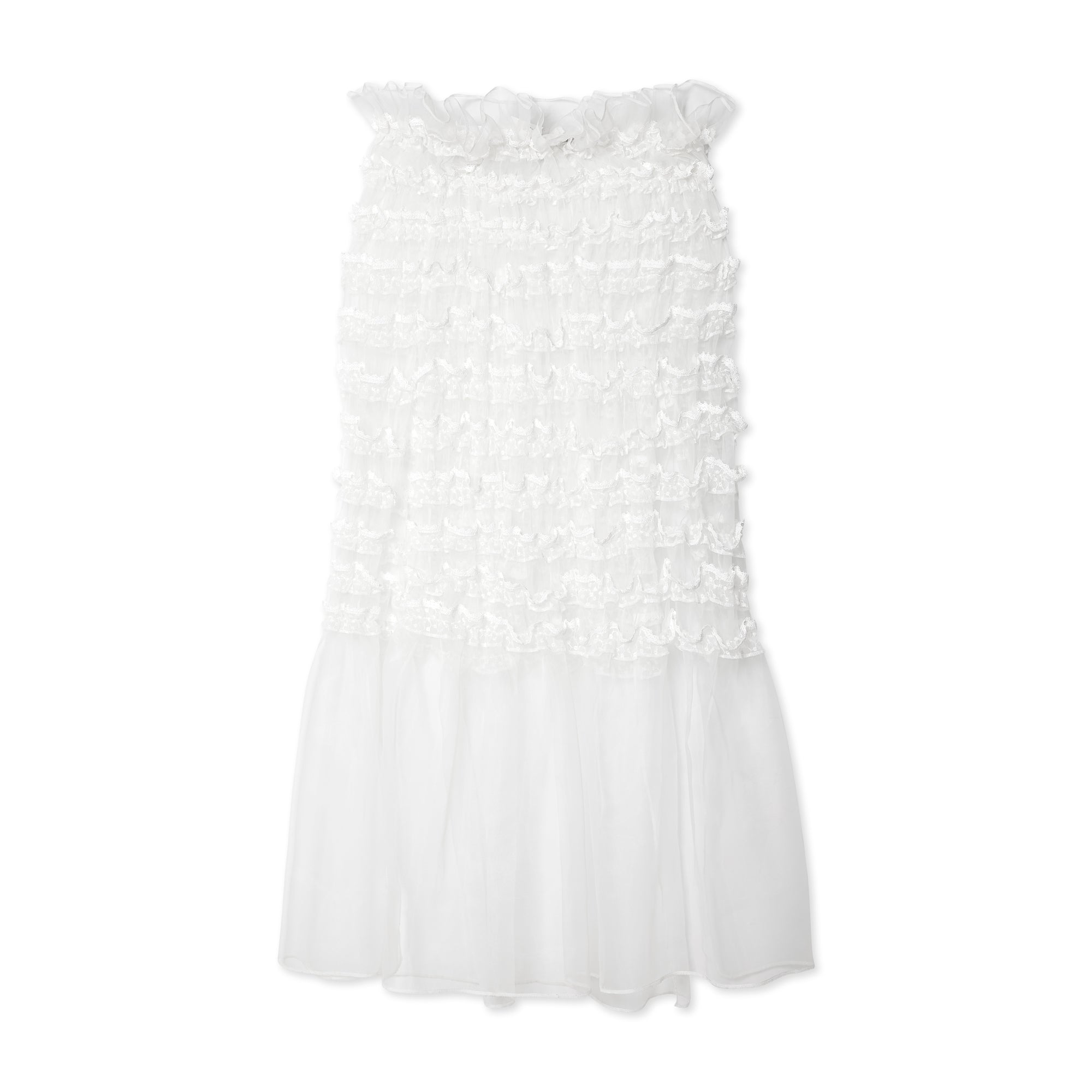 Róisín Pierce - Women's Frosted Broderie Ruffled Cape - (Off White) view 2