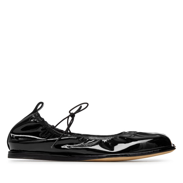 Simone Rocha - Women's Heart-toe Patent Leather Ballerina Shoes - (Black)