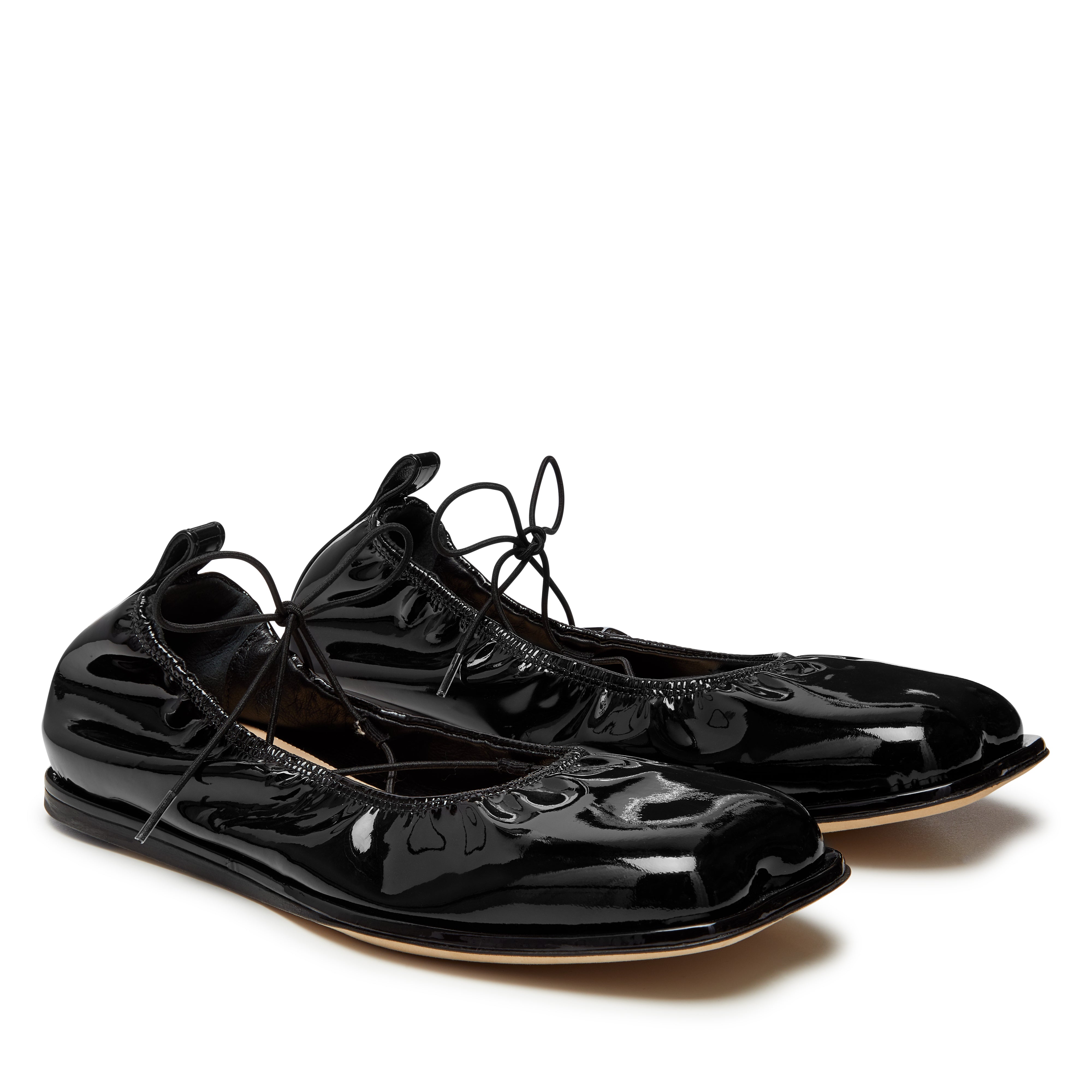 Simone Rocha: Women's Heart-toe Patent Leather Ballerina Shoes
