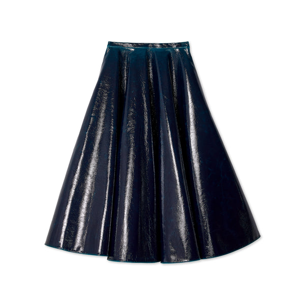 AlaÏa - Women's Midi Skirt - (Petrol Blue)