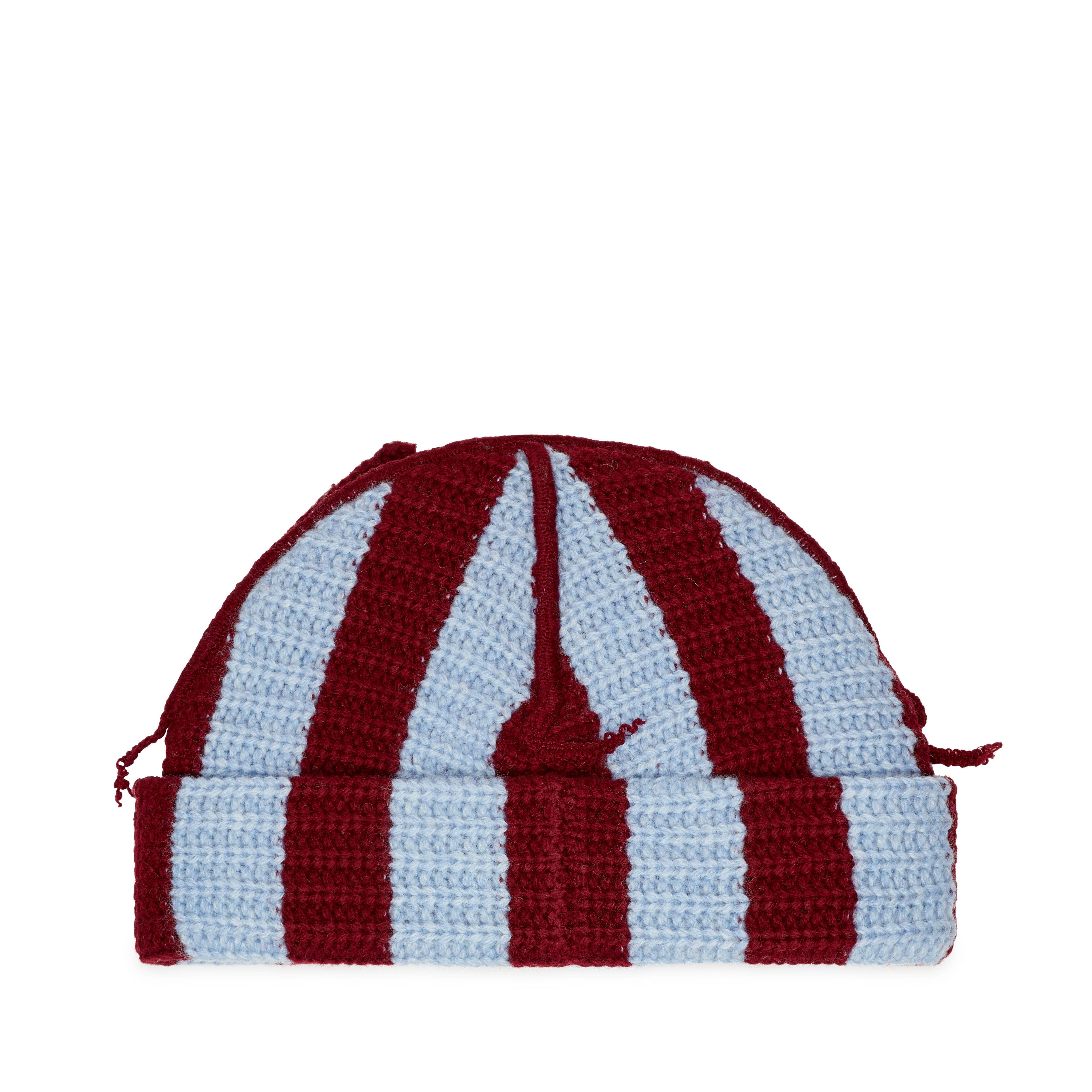 Charles Jeffrey - Men's Striped Ears Beanie - (Sky Blue Burgundy)