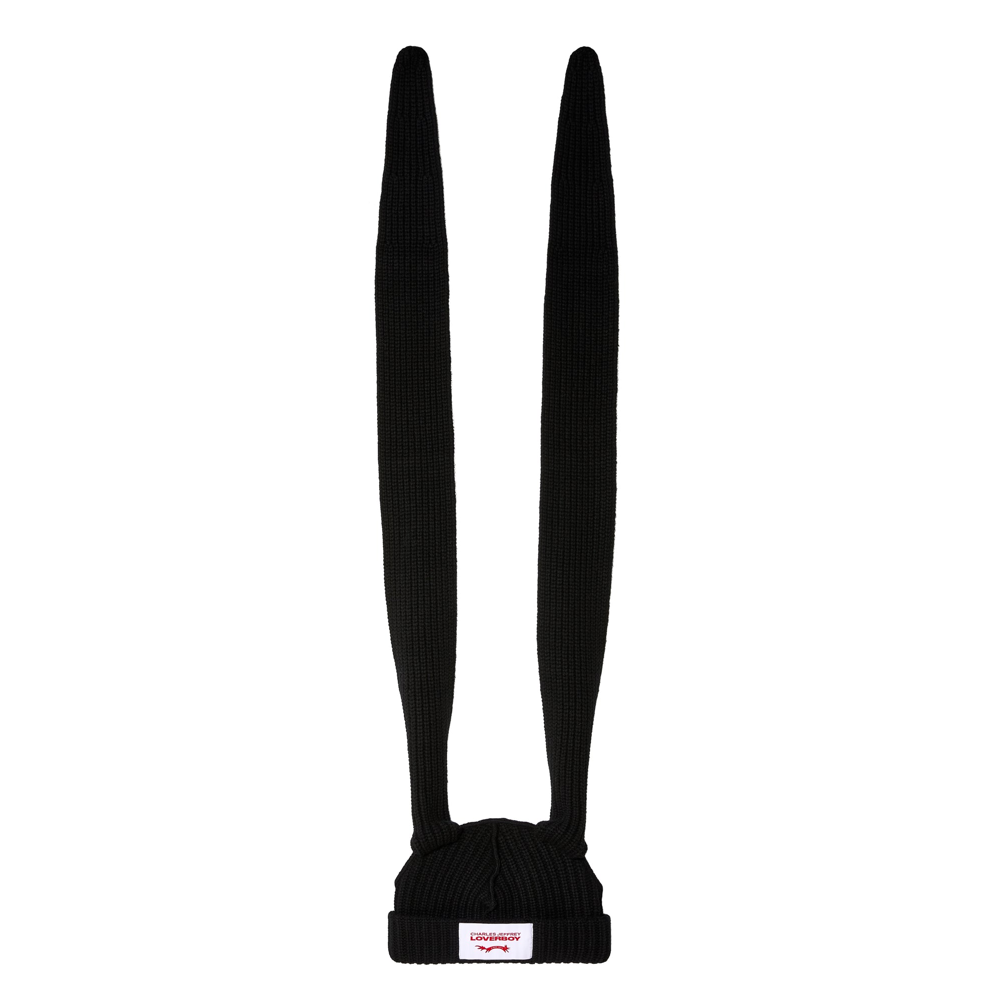 Charles Jeffrey: Extra Long Rabbit Ears Beanie (Black) | DSMNY E-SHOP