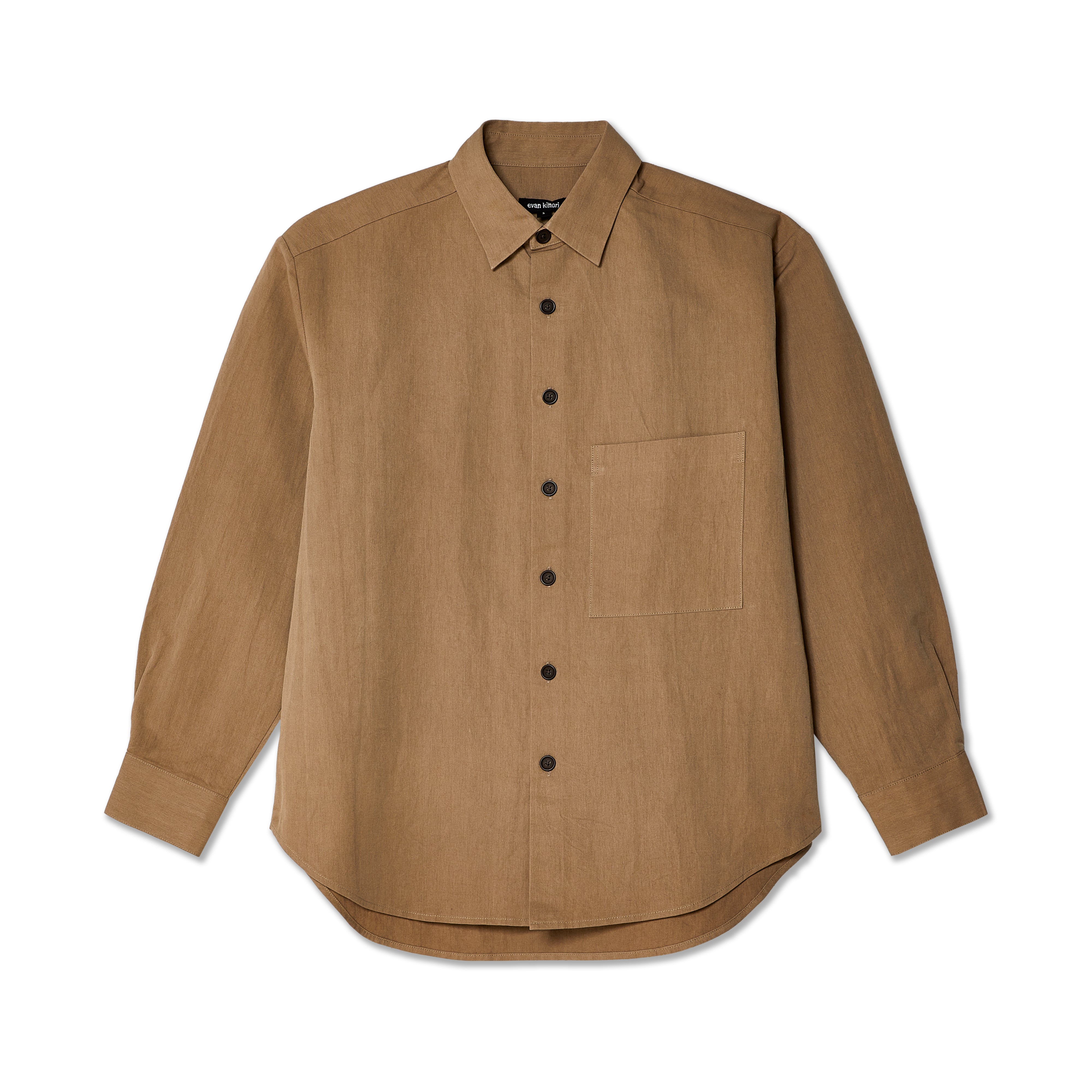 Evan Kinori - Men's Big Shirt Two - (Dark Beige)