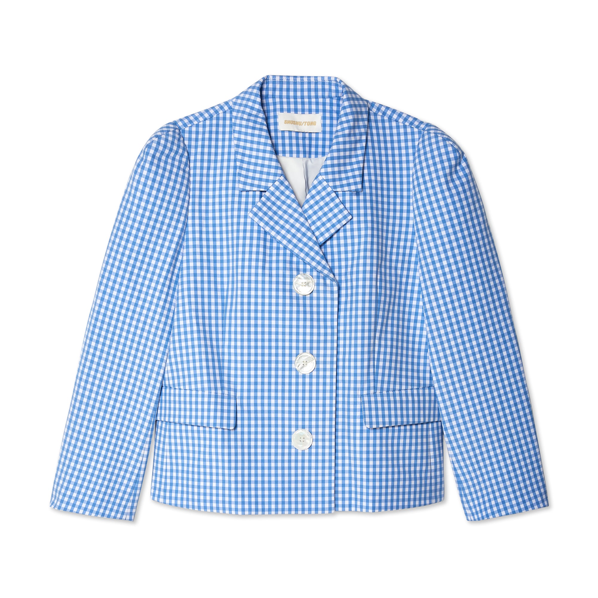 Shushu/Tong - Women's Check Jacket - (Blue) view 1