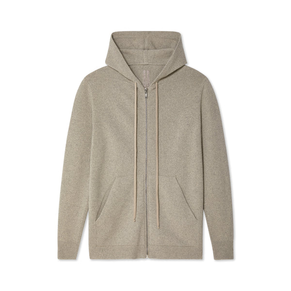 Rick Owens - Men's Cashmere Zipped Hoodie - (Pearl)