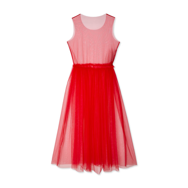 Noir Kei Ninomiya - Women's Semi-Sheer Sleeveless Midi Dress - (Red)