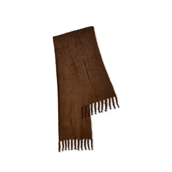 Melitta Baumeister - Women's Fluffy Tossel Scarf - (Brown)