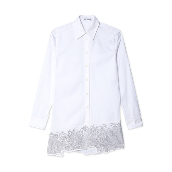 JW Anderson - Women's Distressed Glitter Shirtdress - (White)