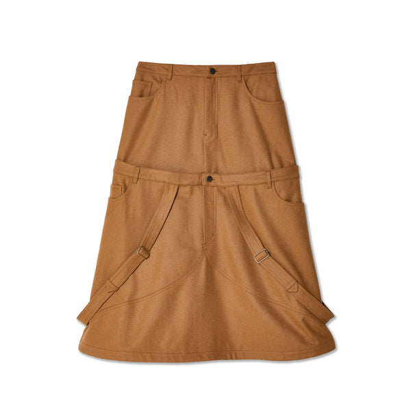 Weinsanto - Women's Double-Waist Skirt - (Beige)