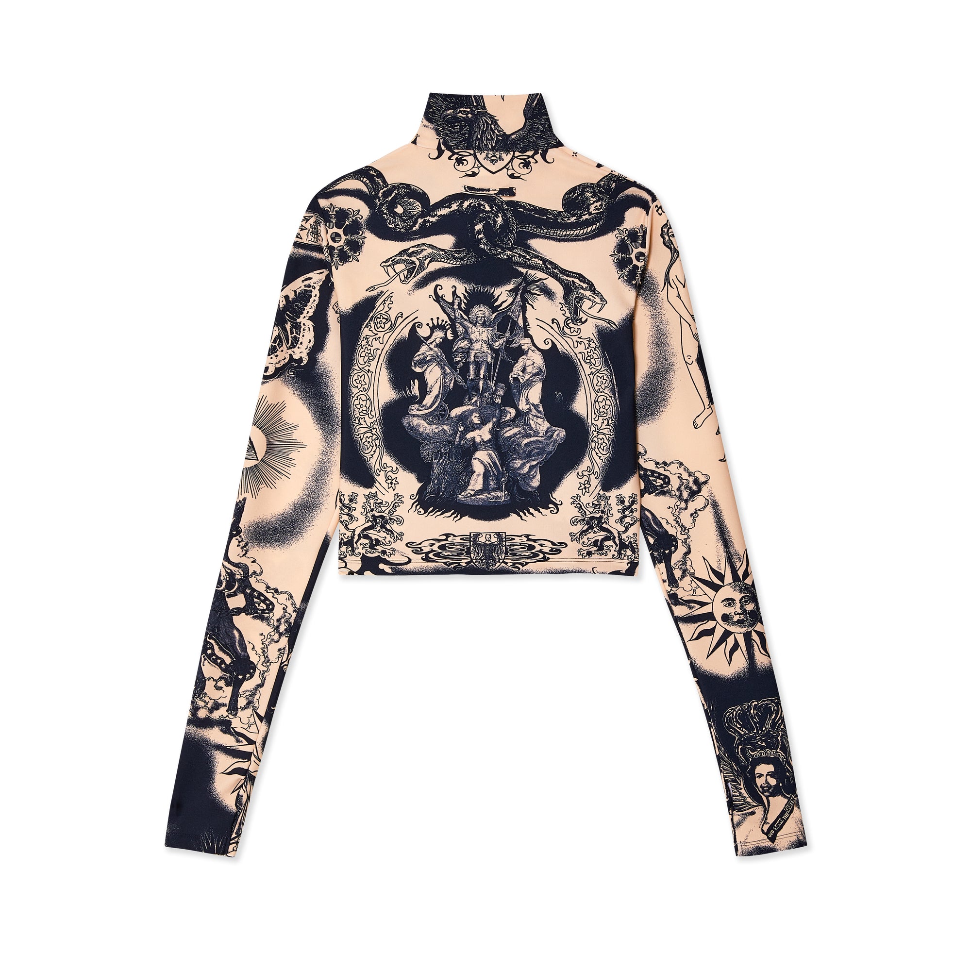 Jean Paul Gaultier Tattoo-print Long-sleeved Top