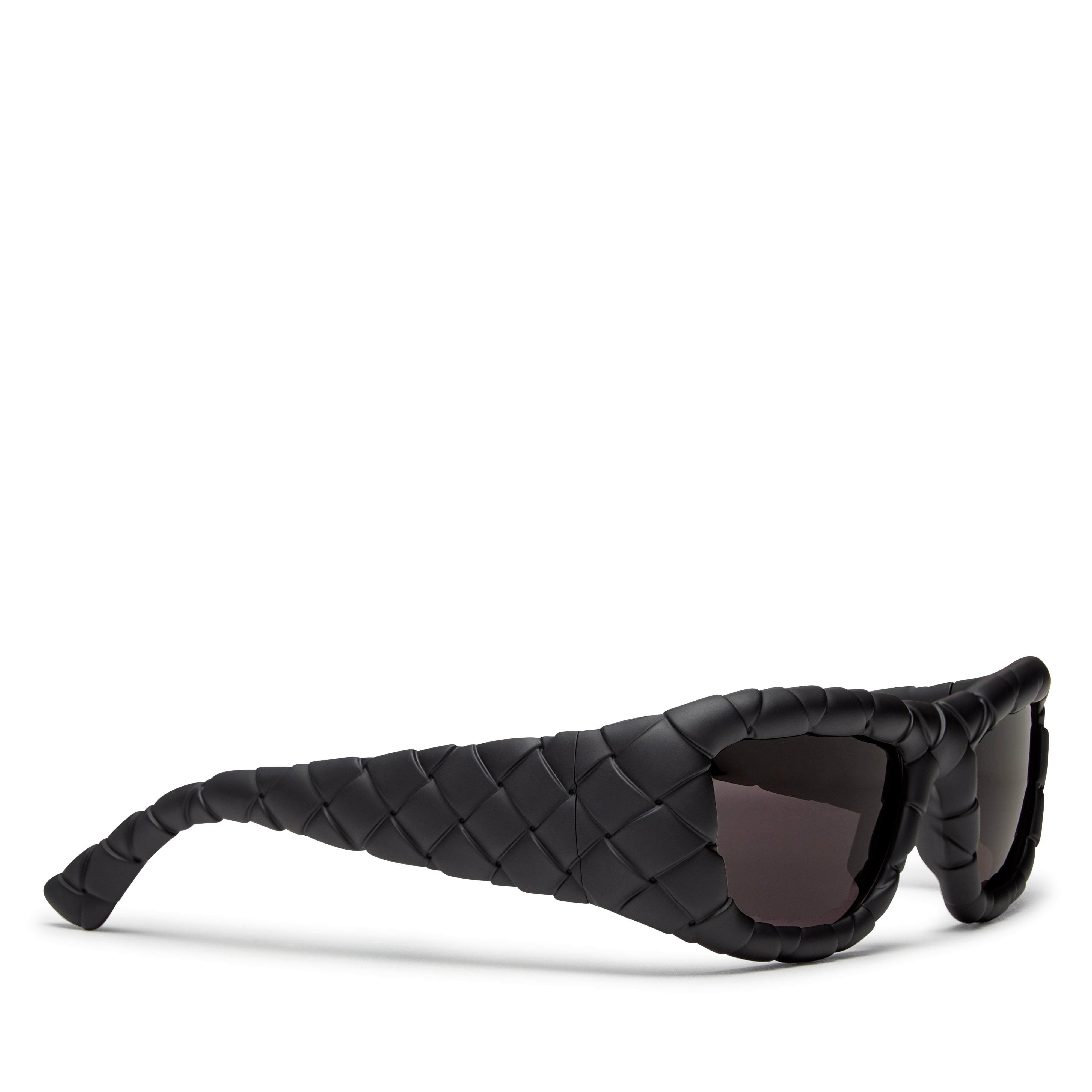 Bottega Veneta Black Ultrathin Rectangular Sunglasses