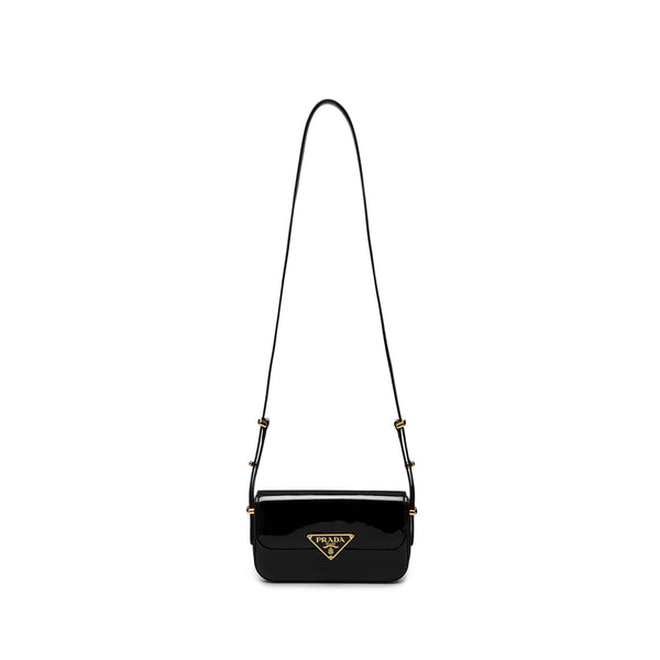 Prada - Women's Patent Leather Shoulder Bag - (Black)