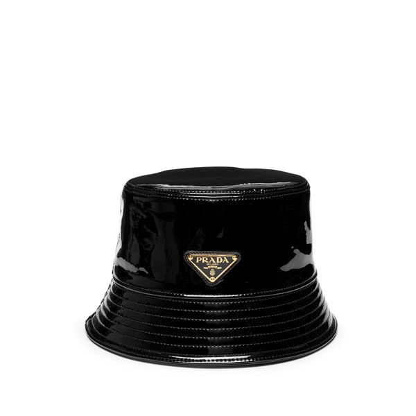 Prada - Women's Patent Leather Bucket Hat - (Black)