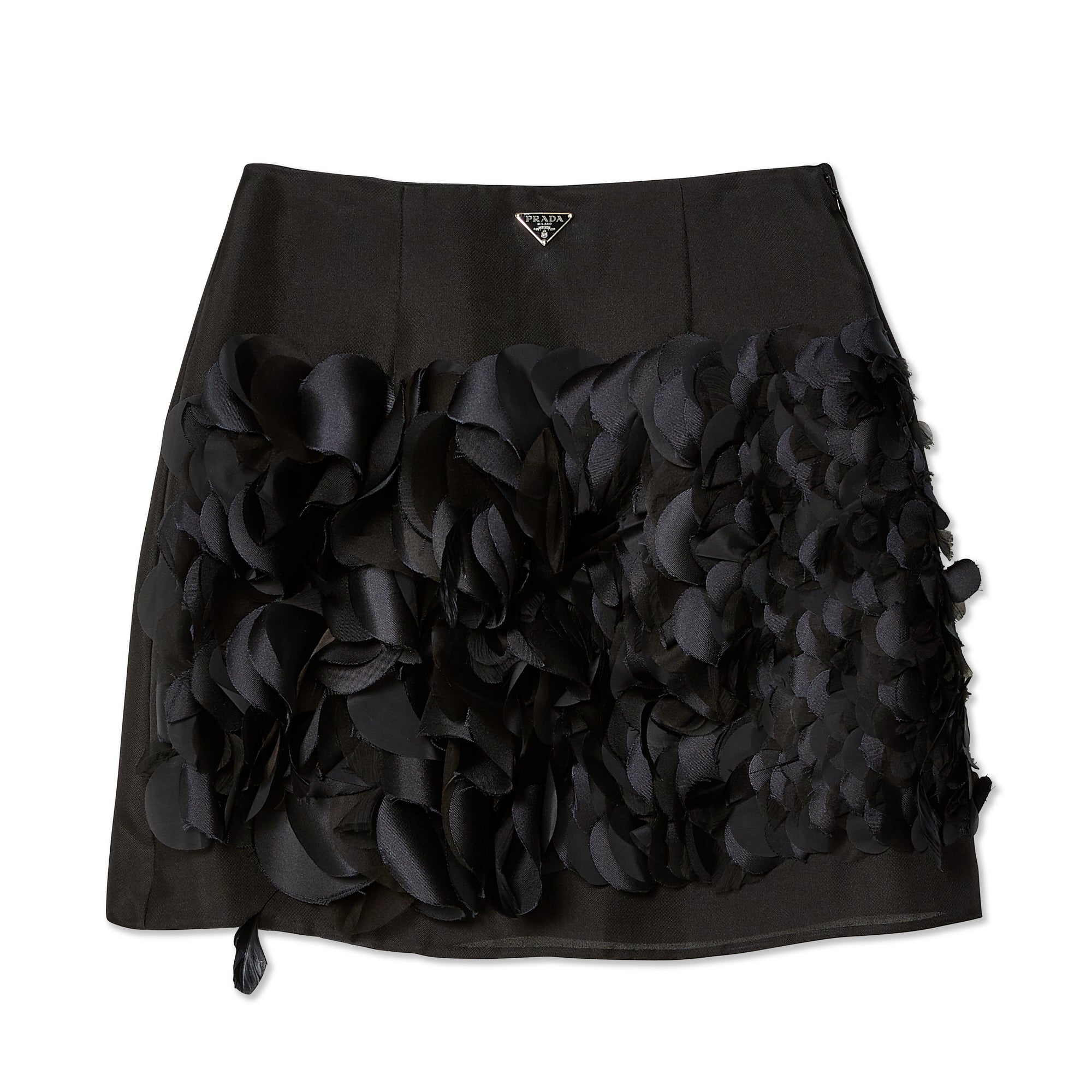 Prada - Women's Embroidered Gazar Mini Skirt - (Nero) view 1