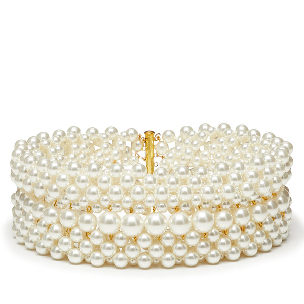 Simone Rocha - Women's Re-edition Stacked Pearl Choker Necklace - (Pearl)