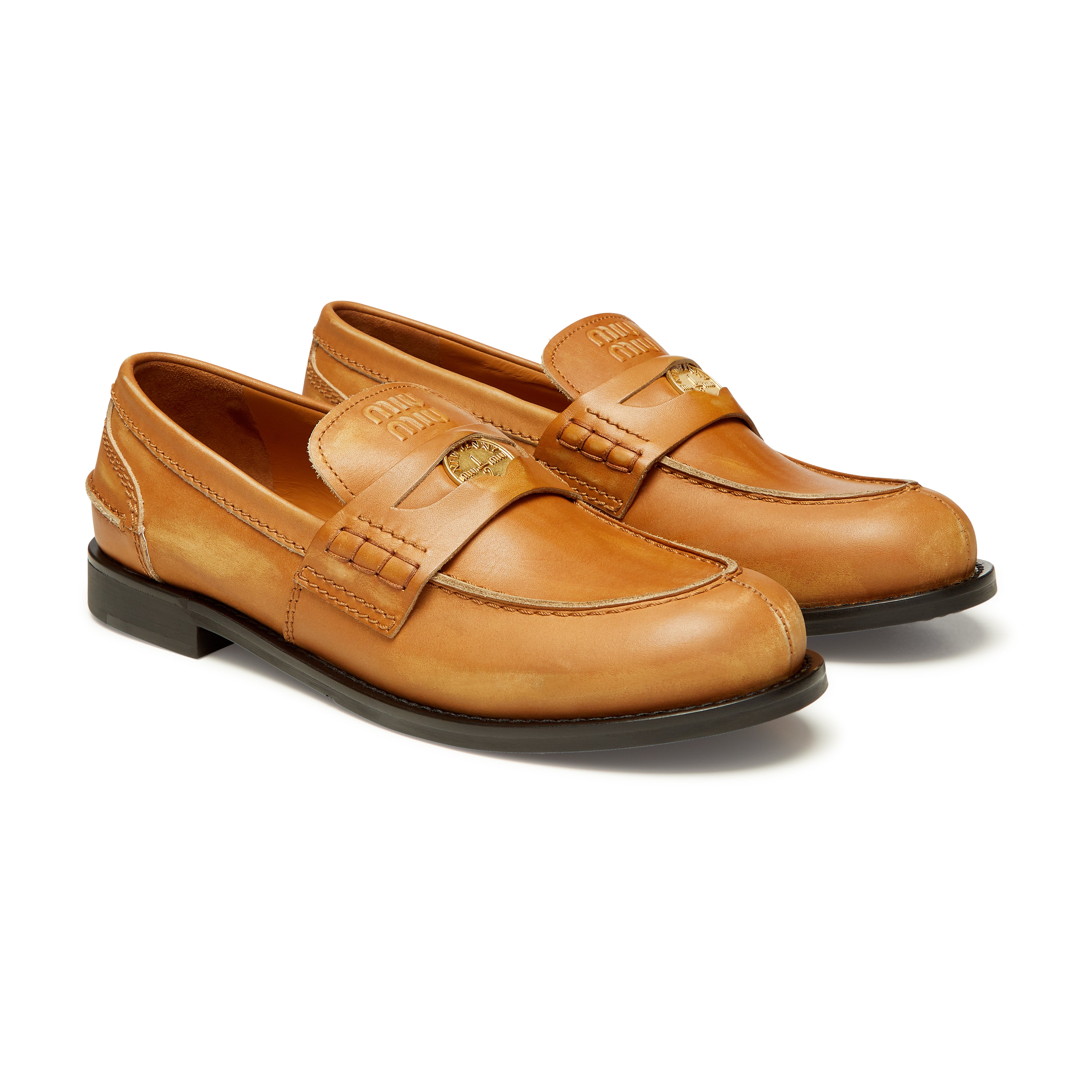 Miu Miu - Women's Vintage Effect Loafers - (Natural)