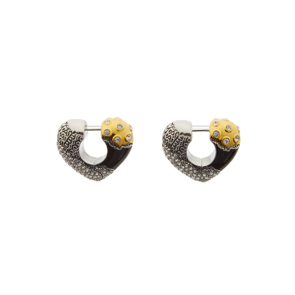 Marc Jacobs - Patchwork Bubble Heart Hoops - (Gold/Silver)