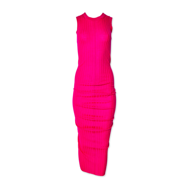 Marc Jacobs - Women's Fine Ribbed Merino Twist Dress - (Hot Pink)
