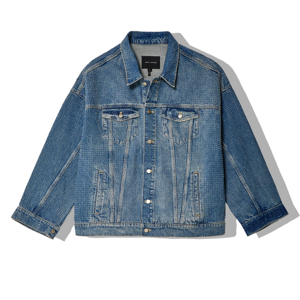 Marc Jacobs - Women's Crystal Denim Big Trucker Jacket - (Light Blue)