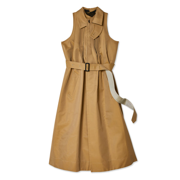 SACAI - Women's Cotton Gabardine Coat Dress - (Beige)