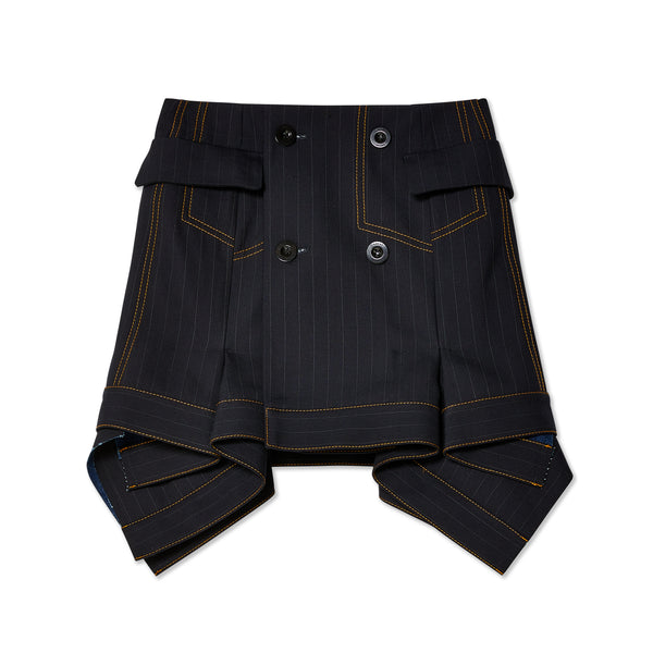 sacai - Women's Chalk Stripe Skirt - (Navy)