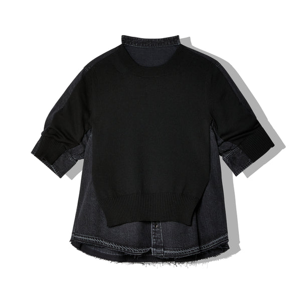 sacai - Women's Knit Denim Pullover - (Black)