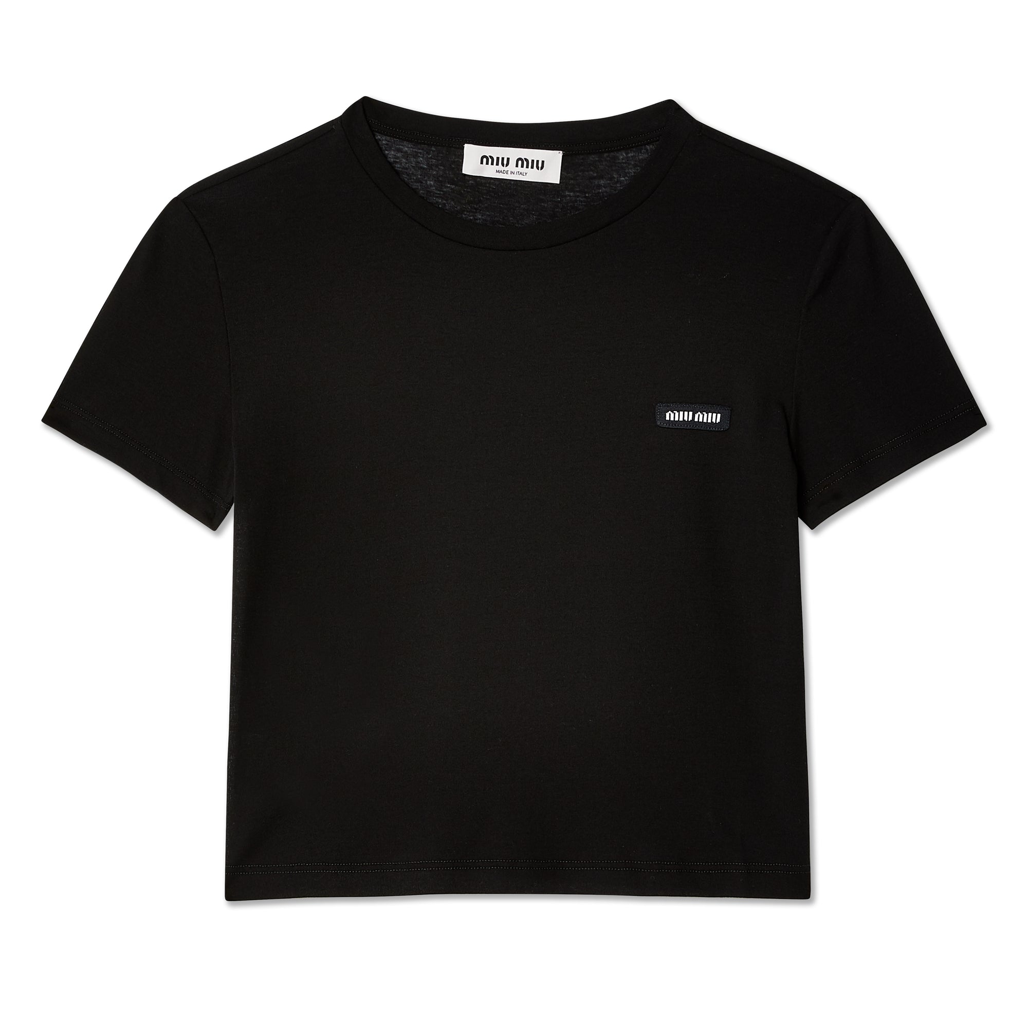 Miu Miu - Women\'s Ribbed Jersey T-Shirt - (Black) – DSMNY E-SHOP