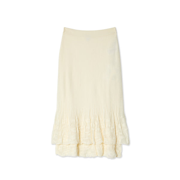 Bottega Veneta - Women's Two-In-One Light Cotton Midi Skirt - (Chalk)