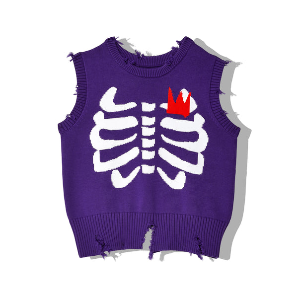 Charles Jeffrey - Men's Graphic Slash Vest - (Purple Skeleton)