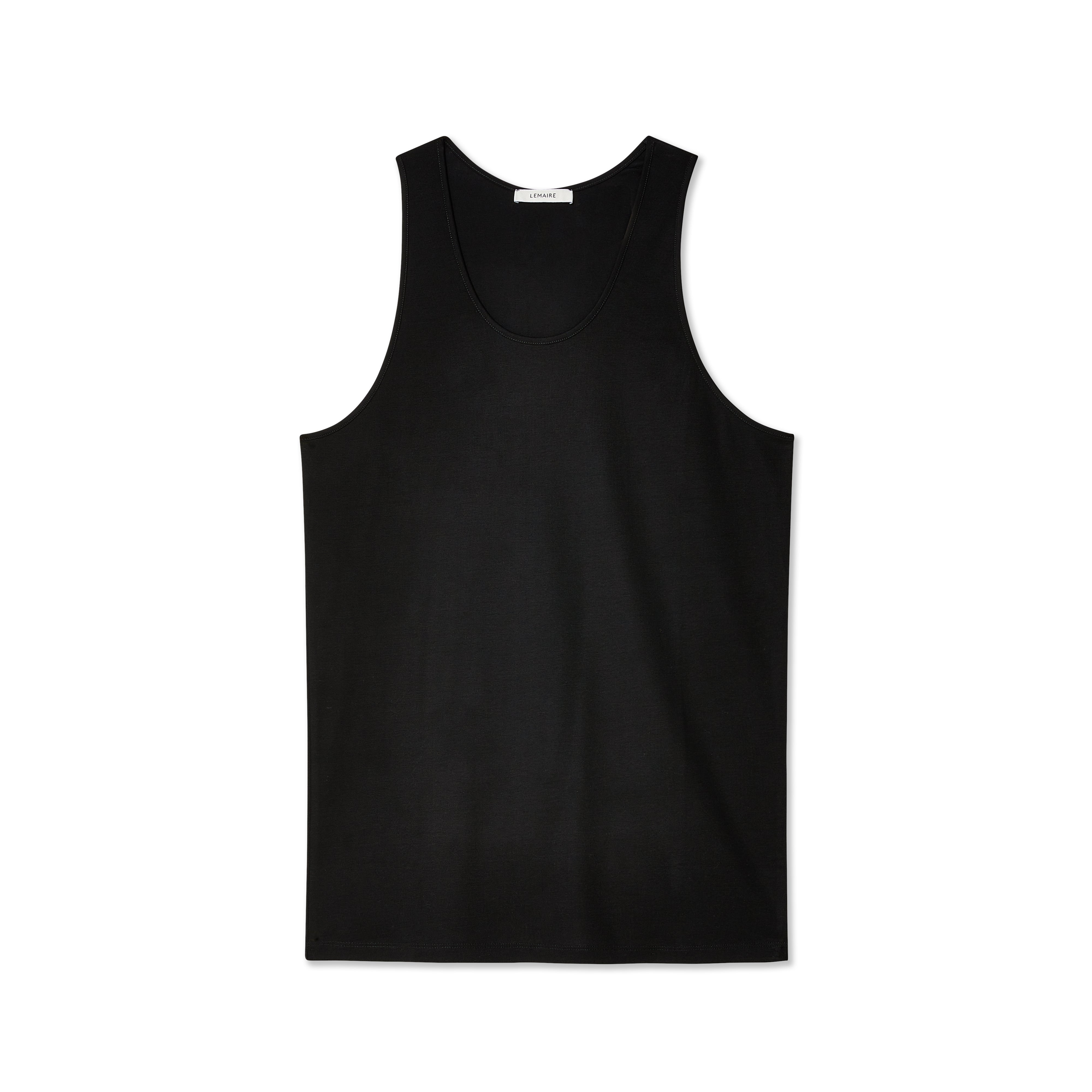 Lemaire: Men's Rib Debardeur Top (Black) | DSMNY E-SHOP