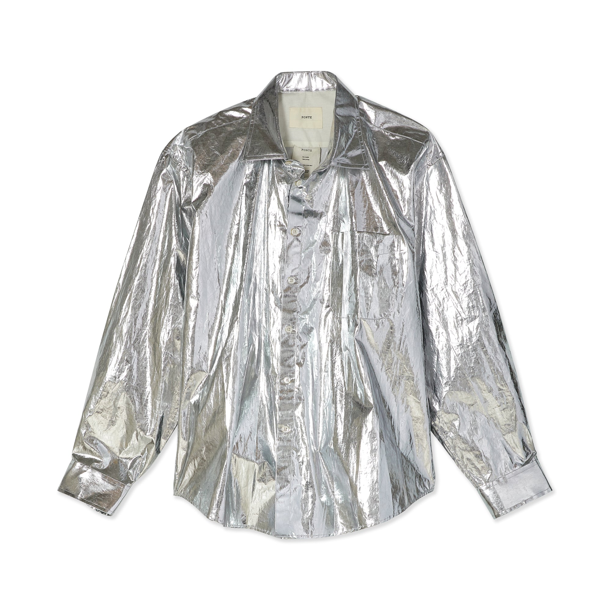womens silver dress shirts STAUD, Suki Shirt in Silver Sage Plisse, Size Small
