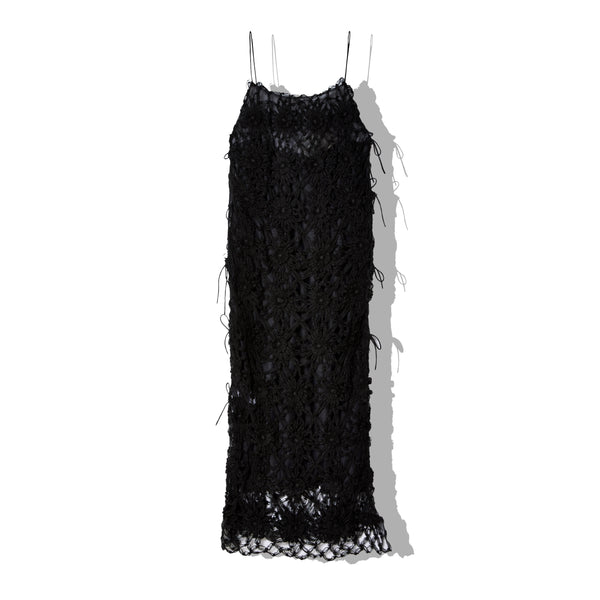 Pauline Dujancourt - Women's Flower Net Crochet Dress - (Black)