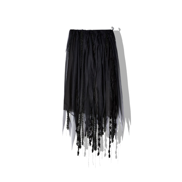 Pauline Dujancourt - Women's Feathers Crochet Skirt - (Black)