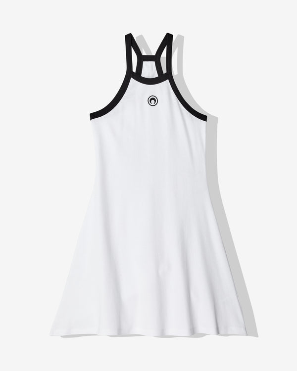 Marine Serre - Women's Organic Cotton Rib Flared Dress - (White)