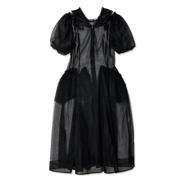 Simone Rocha - Women's Puff Sleeve Ruched Bite Dress - (Black)