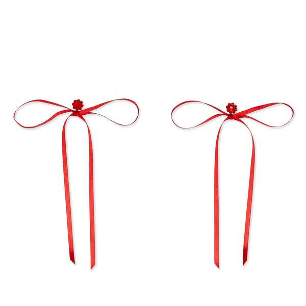 Simone Rocha - Women's Bow Stud Earrings - (Red)