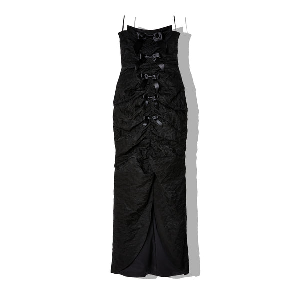 ShuShu/Tong - Women's Slit Shirred Sheath Dress - (Black)