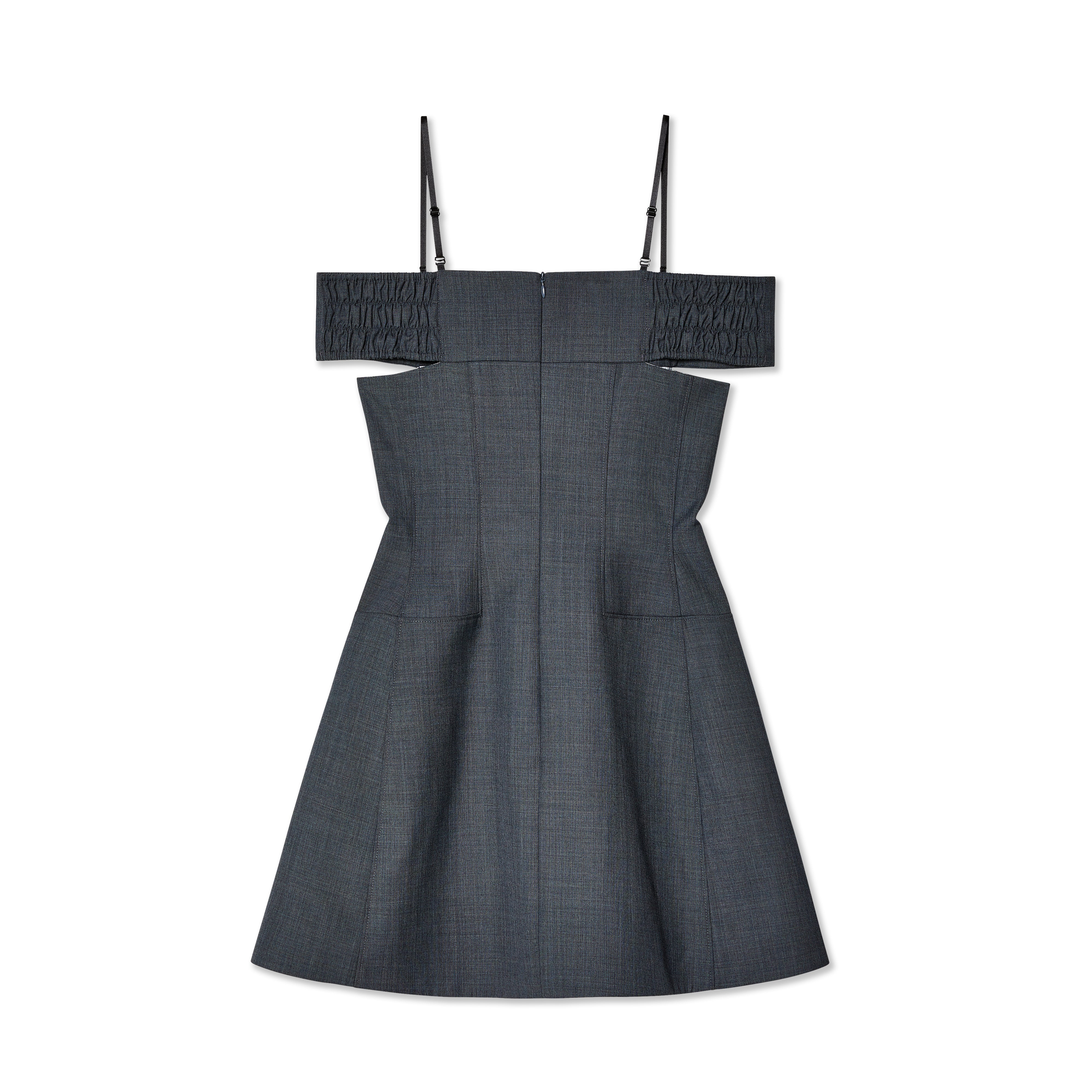 SHUSHU/TONG - Women's Curved One-Shoulder Dress - (Grey)