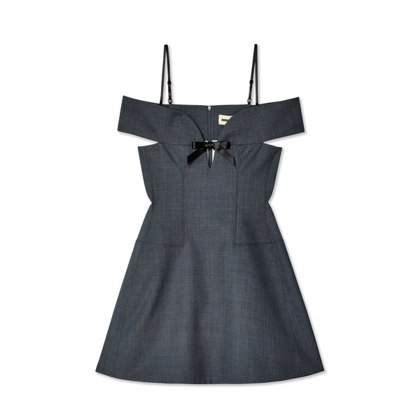SHUSHU/TONG - Women's Curved One-Shoulder Dress - (Grey)