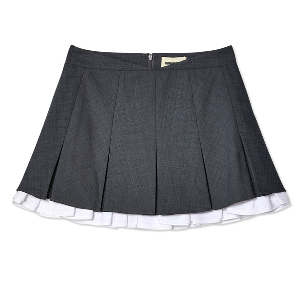 SHUSHU/TONG - Women's Double-Layered A-Shape Skirt - (Grey)