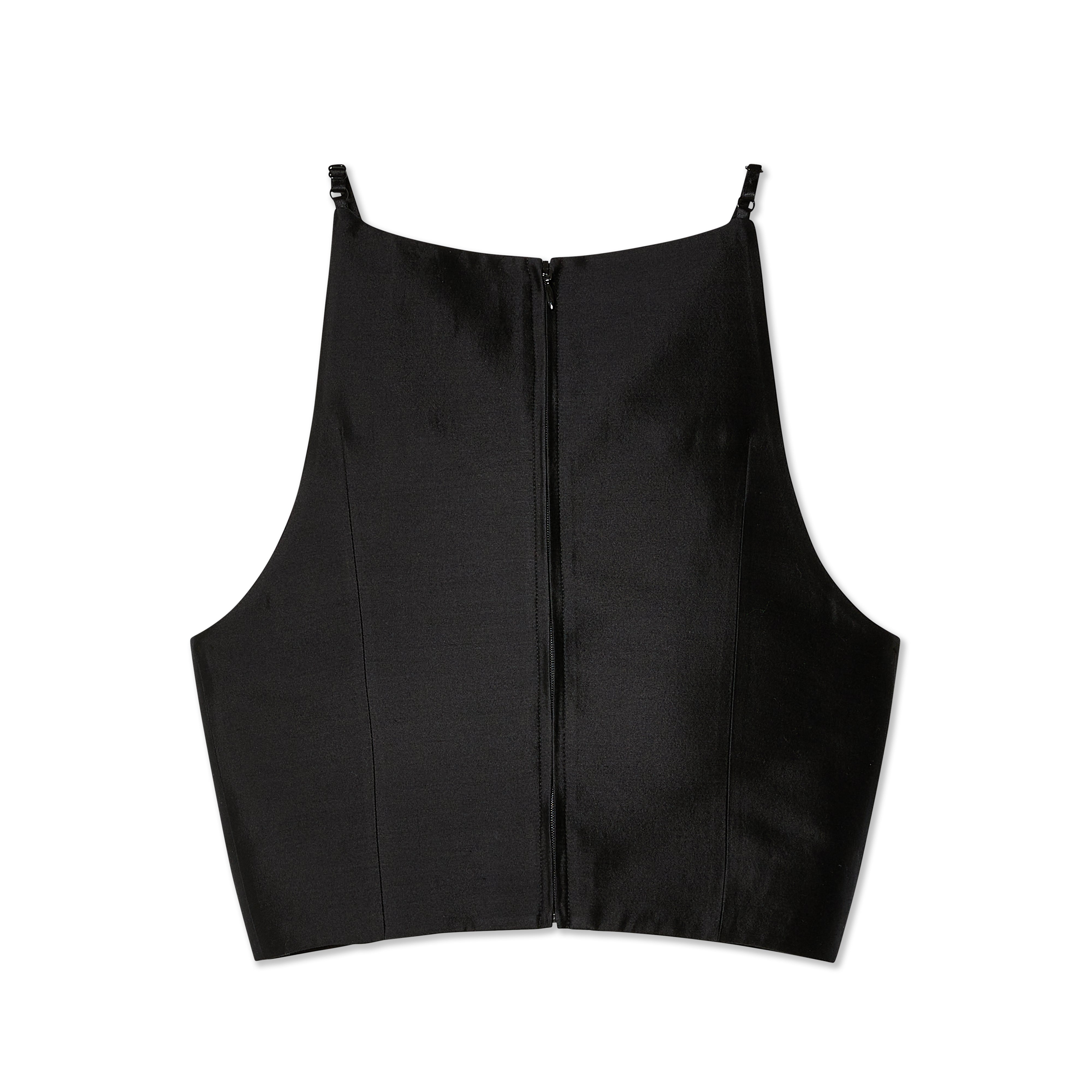 SHUSHU/TONG - Women's 3D Bow Neckline Short Top - (Black)