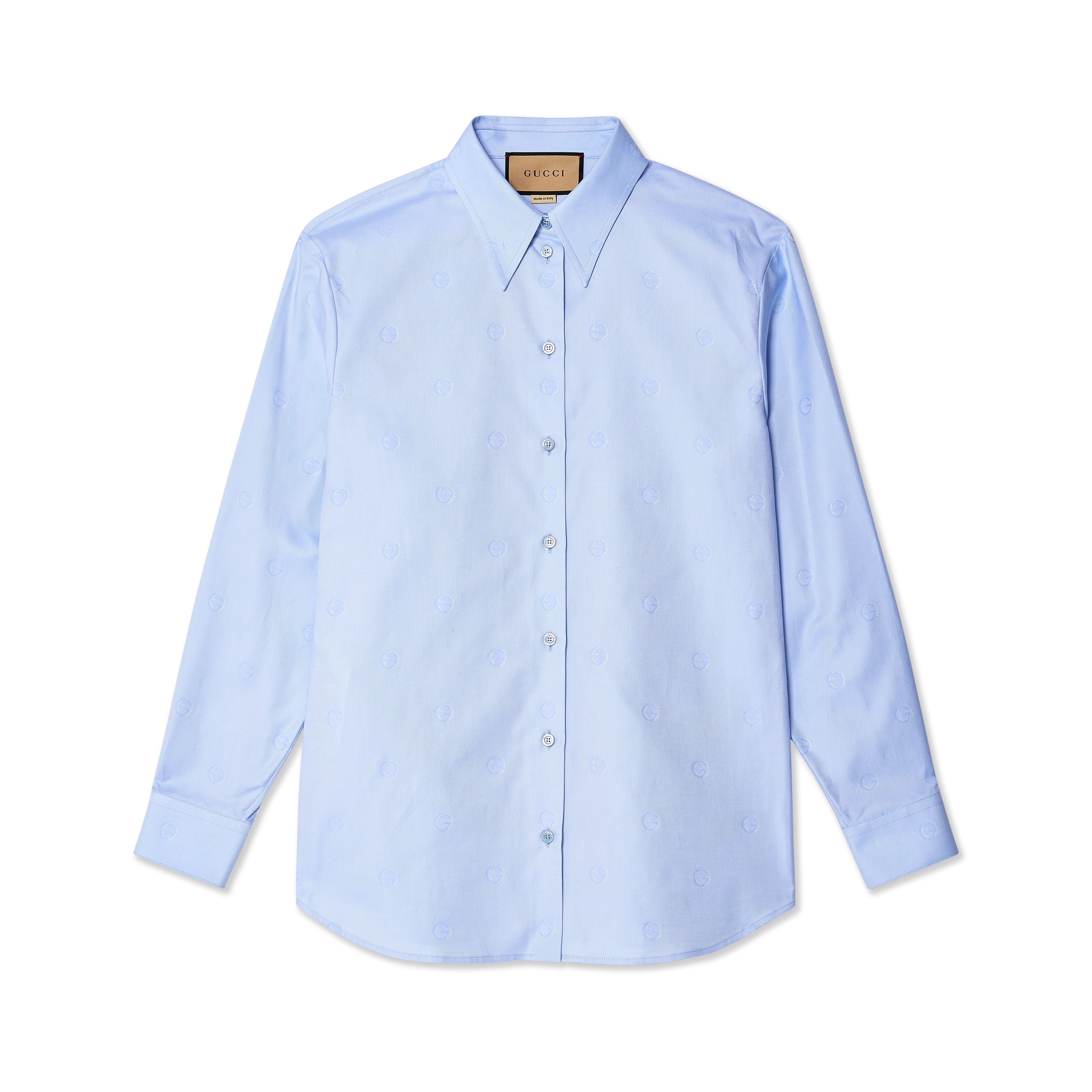 Gucci - Women's Interlocking G Cotton Shirt - (Baby Blue)