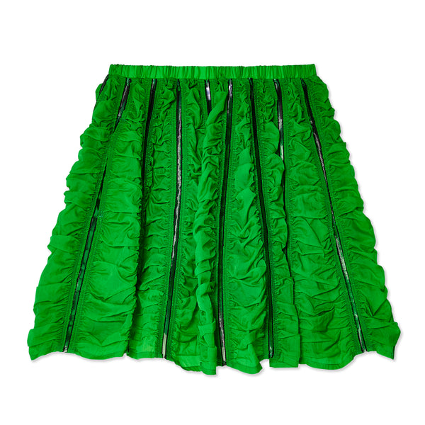 Melitta Baumeister - Women's Short Ruched Skirt - (Green Air)