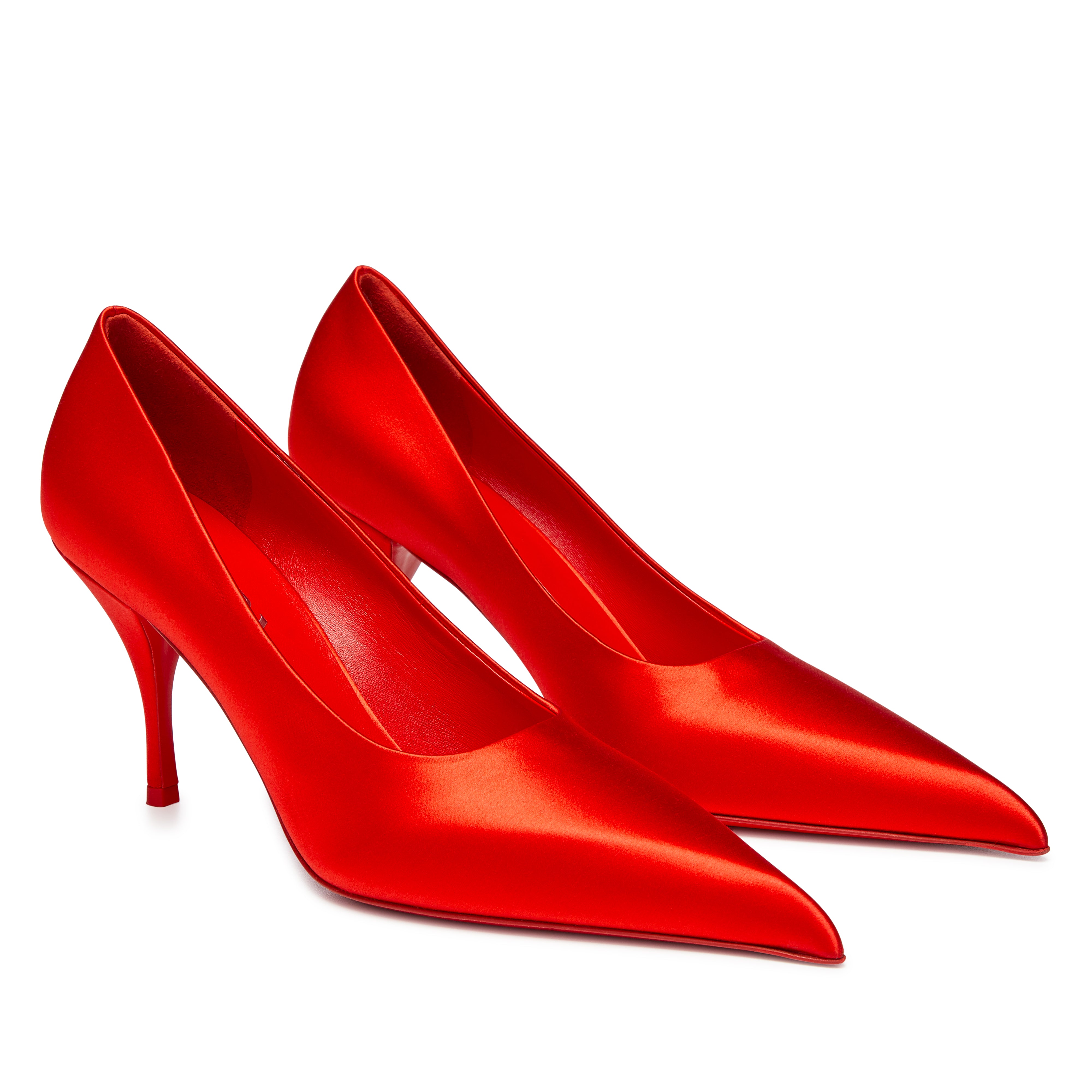 Prada - Women's Satin Pumps - (Red)