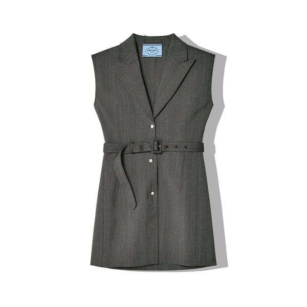 Prada - Women's Single-Breasted Pinstripe Vest - (Grey)