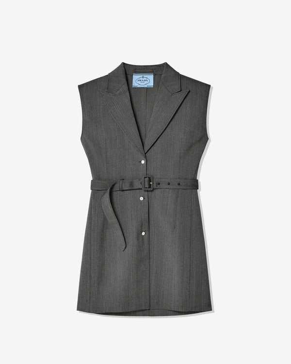 Prada - Women's Single-Breasted Pinstripe Vest - (Grey)