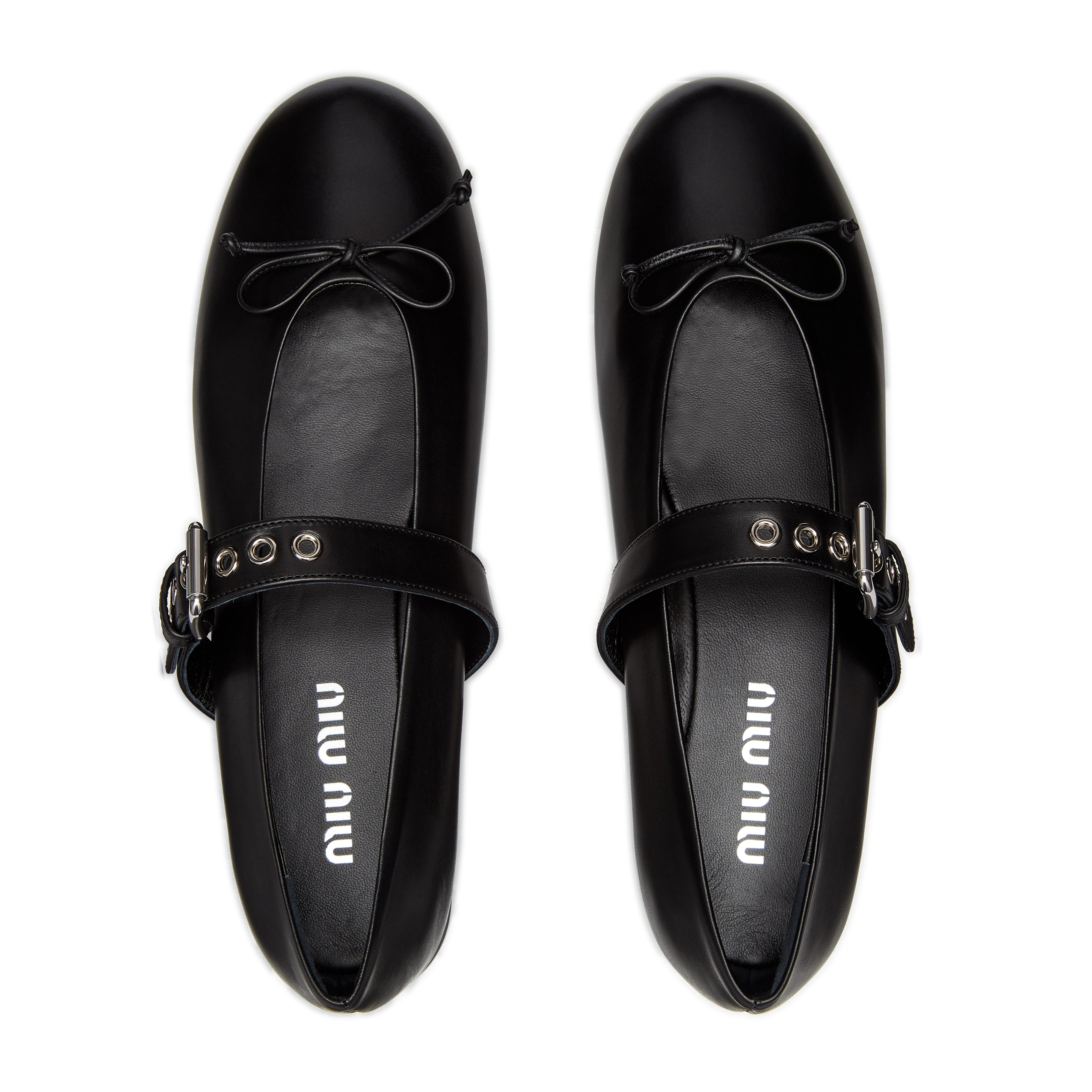 Miu Miu: Women's Ballerina Shoe (Black) | DSMNY E-SHOP