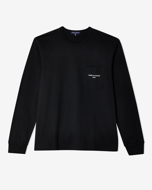 Comme des Garçons Homme - Men's Long Sleeve Logo Tee - (Black)